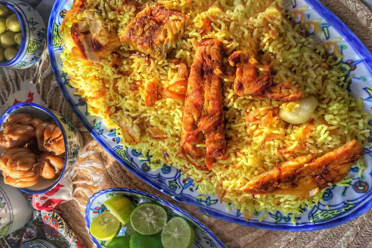 هزاری پلو غذایی لذیذ با ماهی