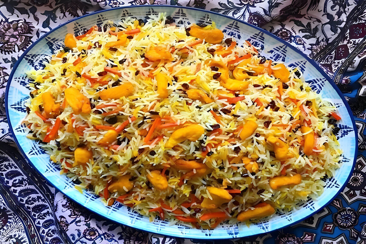 طرز تهیه هویج پلو با مرغ | یک پلو مخلوط مجلسی