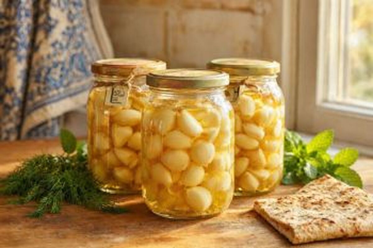 طرز تهیه سیر ترشی با سرکه سیب ؛ یه چاشنی مجلسی و خوشمزه