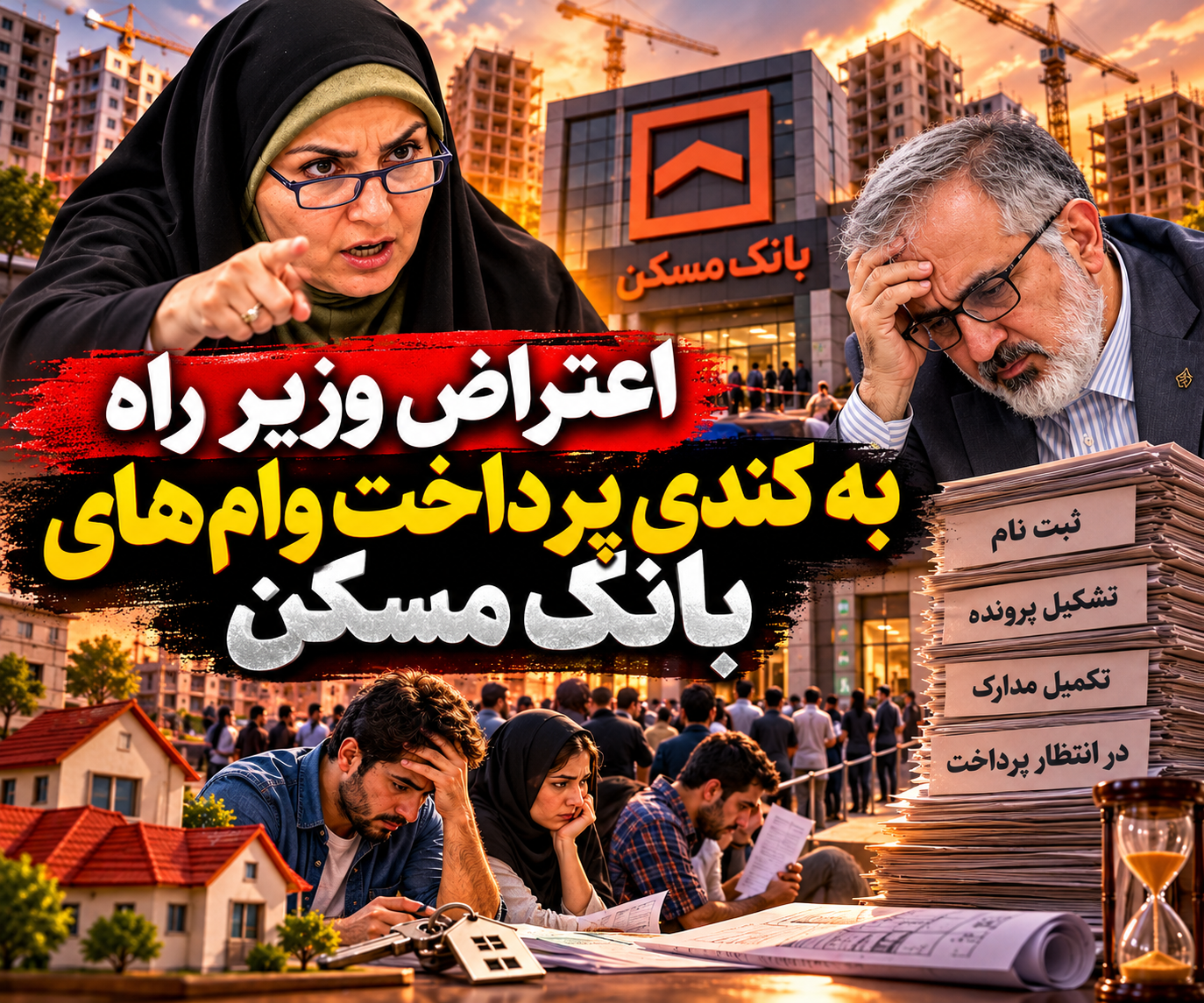 اعتراض وزیر راه به کندی پرداخت وام های بانک مسکن از ناترازی میلیاردی تا صف تسهیلات