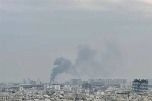 حریق در ساختمان در حال ساخت بزرگراه شهید لشکری؛ منشأ دود غرب تهران