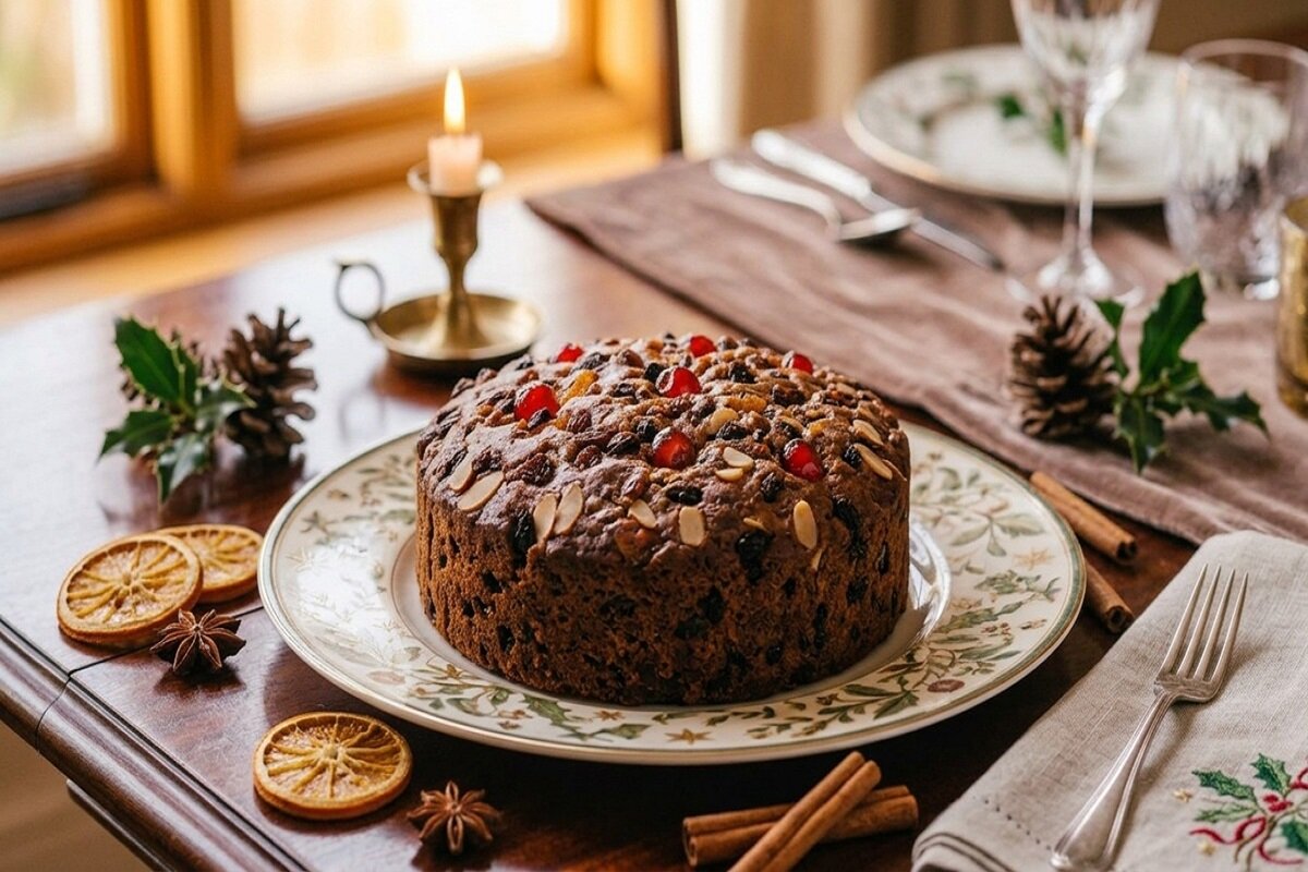 طرز تهیه کیک کریسمس با میوه های خشک آموزش مرحله به مرحله
