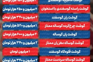 قیمت گوشت قرمز امروز ۲۷ مهر