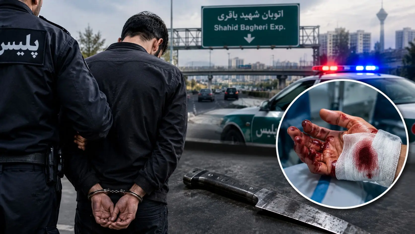 مزاحمت برای همسر یک شهروند به درگیری خونین در اتوبان شهید باقری انجامید